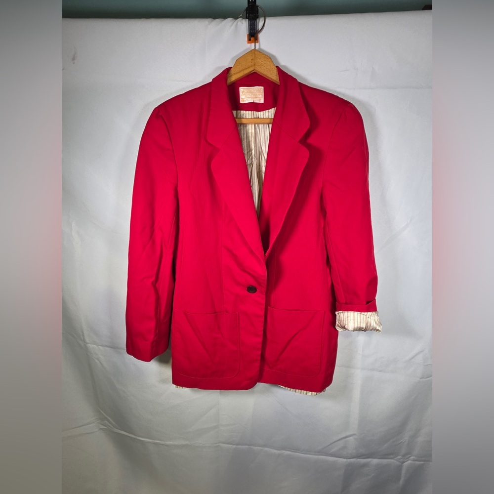 Vintage 70s Pendleton Blazer Woolen Mills Virgin Wool Red Jacket 8
